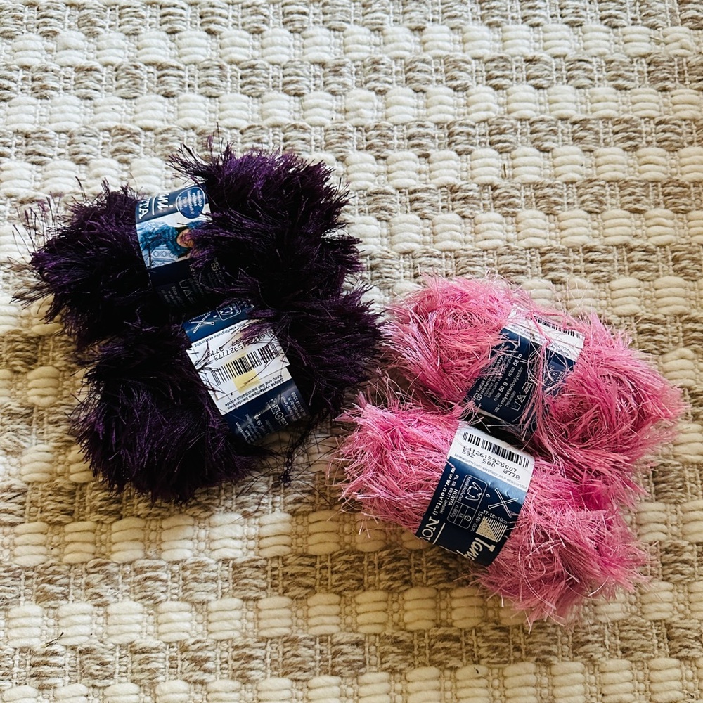 🧶‎ Bundle of Four Yarn Skeins, Pinks & Purples
